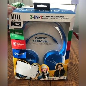 Altec Lansing 3-in-1 Kid Friendly Volume Limiting Over Ear Headphones and Mic